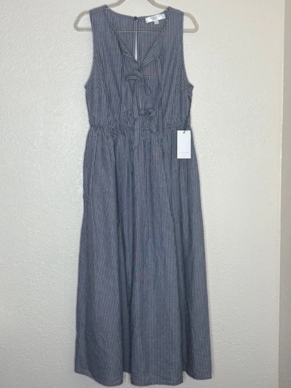 Amberboa by Wishlist Striped Tie Front Maxi Dress Size S NWT